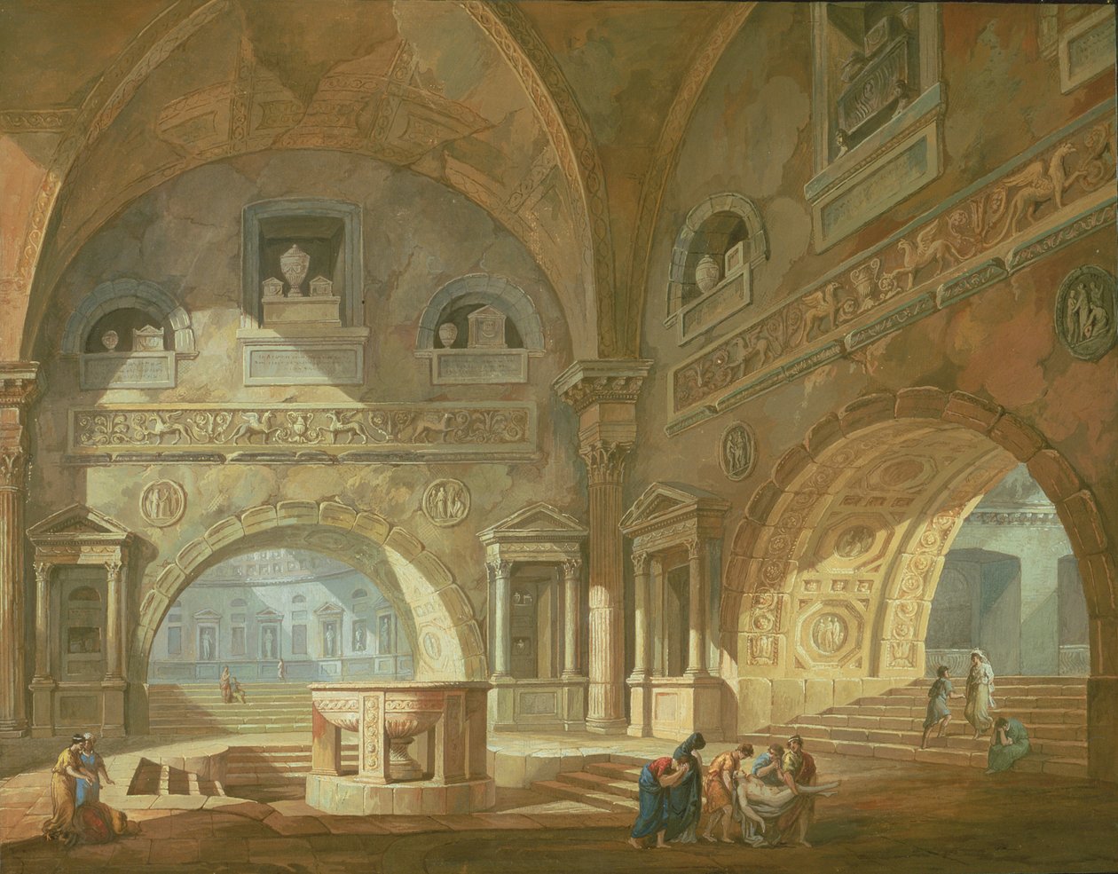 Interiér mauzolea, 1772 od Charles Louis Clerisseau
