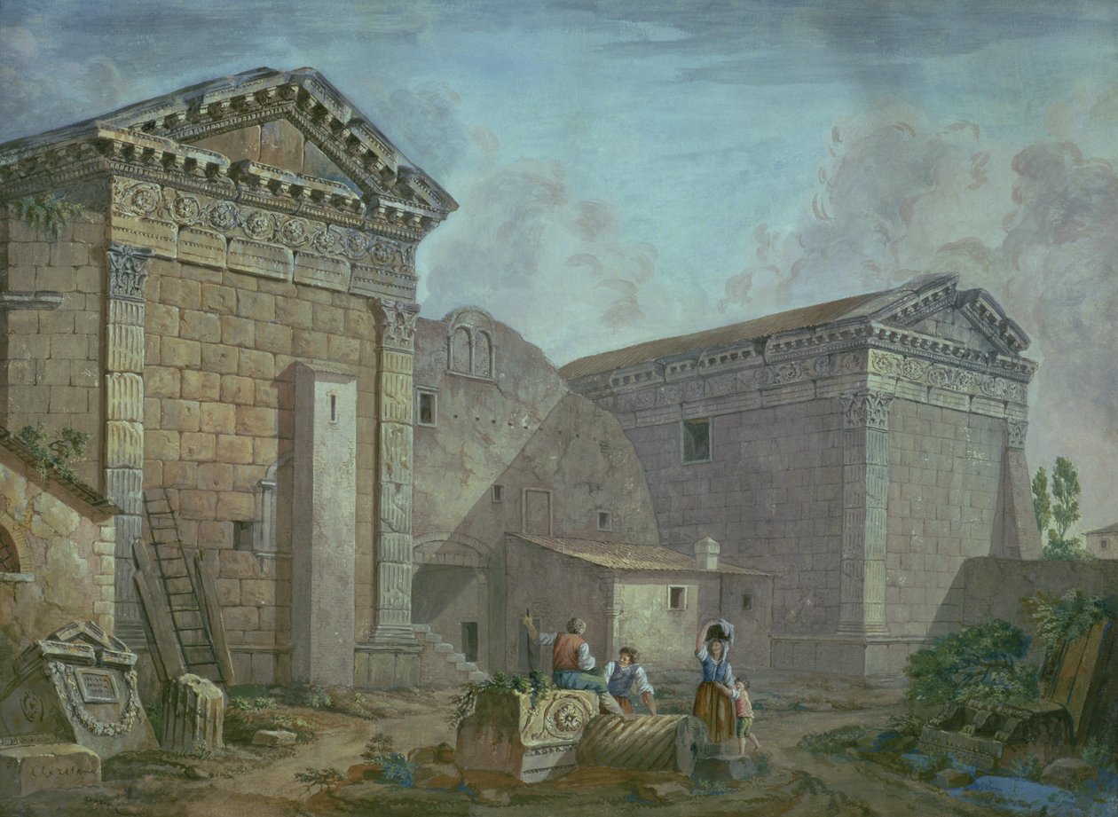 Augustův chrám, Pola, Istrie od Charles Louis Clerisseau