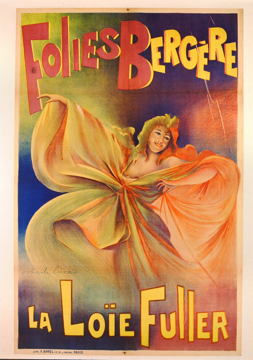 Reklamní plakát La Loie Fuller na Folies Bergere od Charles Lucas