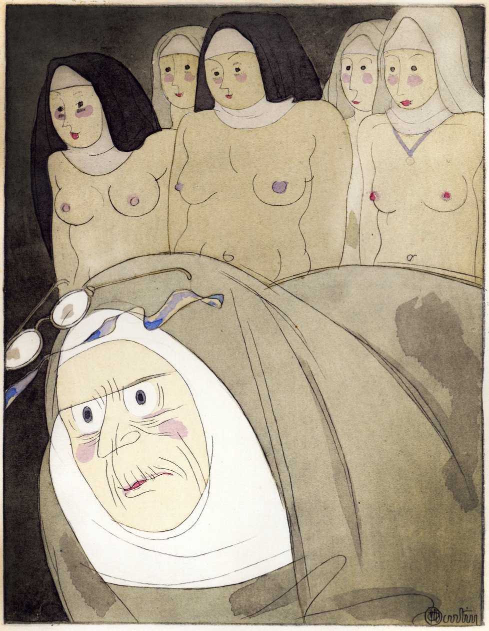 Ilustrace z knihy "Les Contes et Nouvelles en vers de Jean de La Fontaine", vydané v Librairie de France, Paříž 1930 (šablona). od Charles Martin