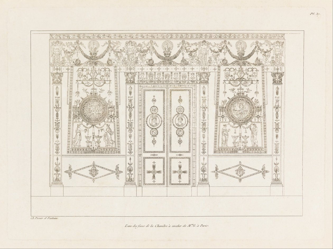Lone of the Faces of the Bedroom of Mrs.G. In Pari od Charles Percier