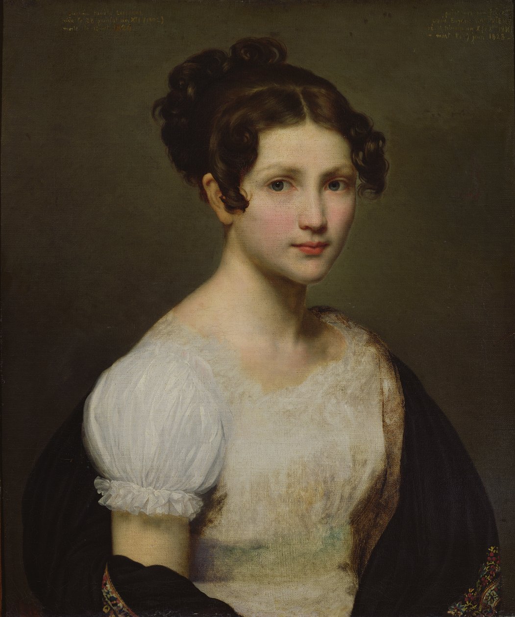 Portrét Eugénie-Pamely Larivière, sestry umělce od Charles Philippe Lariviere