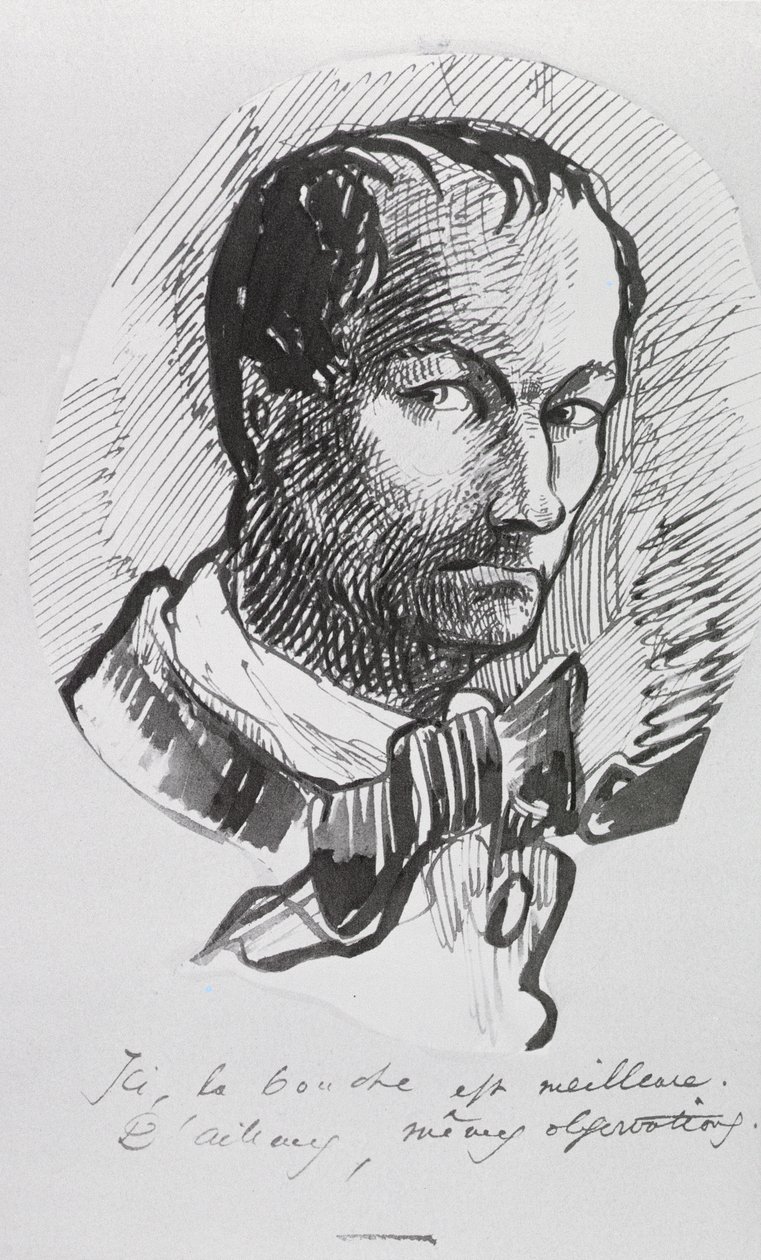 Autoportrét, kolem roku 1860 od Charles Pierre Baudelaire