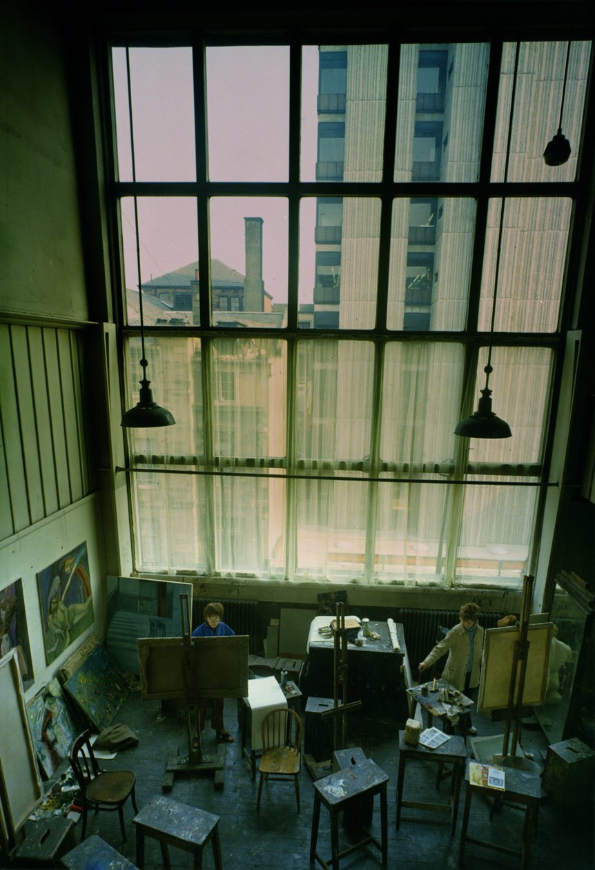 Pohled na ateliér, postavený v letech 1897-99 od Charles Rennie Mackintosh