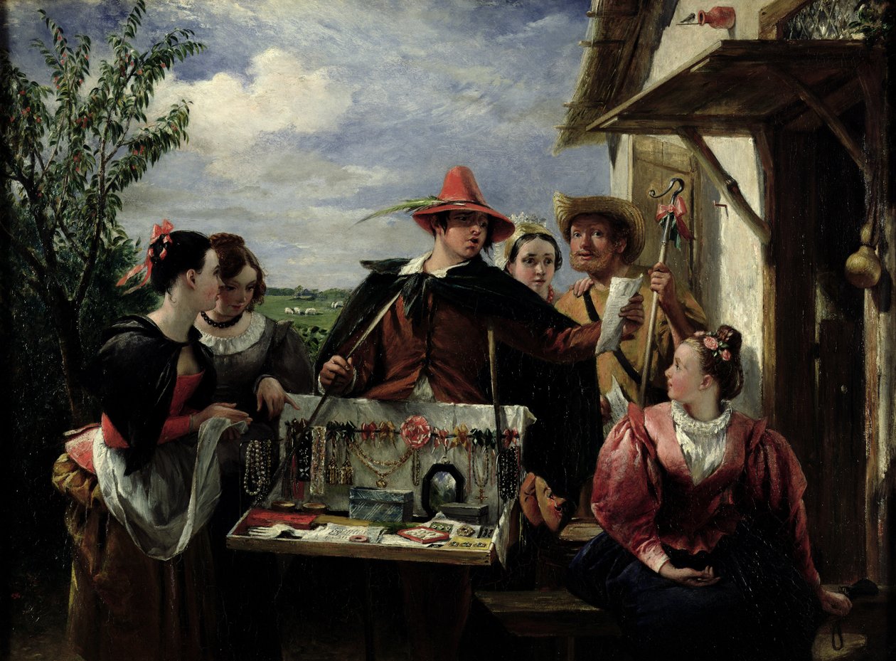 Autolycus, scéna ze Zimní pohádky, 1836 (olej) od Charles Robert Leslie