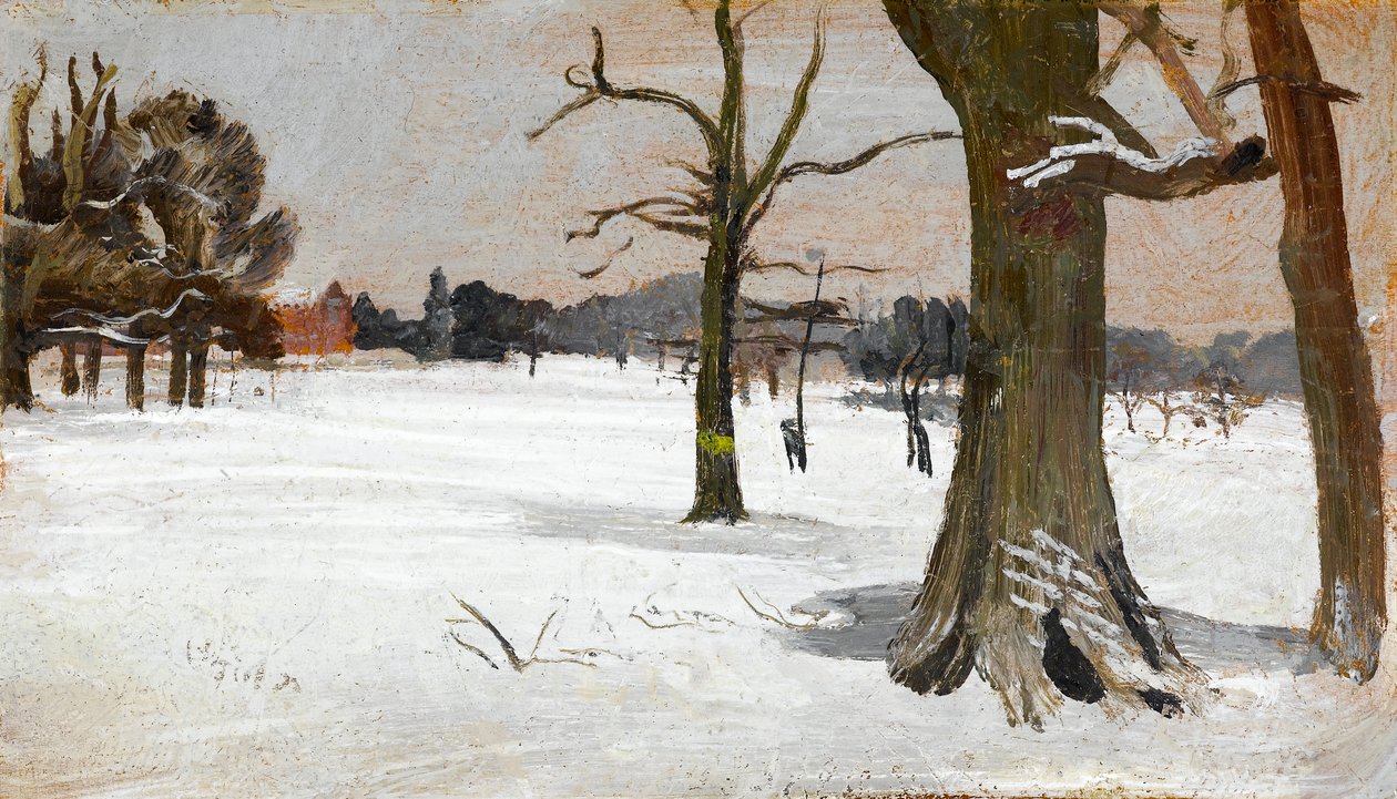 Sněhová scéna, kolem roku 1918 od Charles Sims