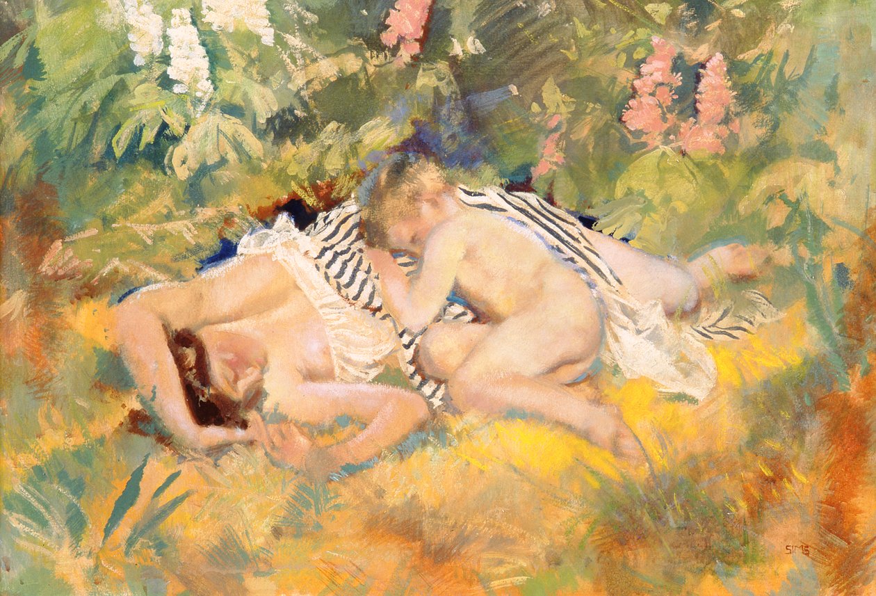 Léto (wc, tělová barva a tempera na papíře) od Charles Sims