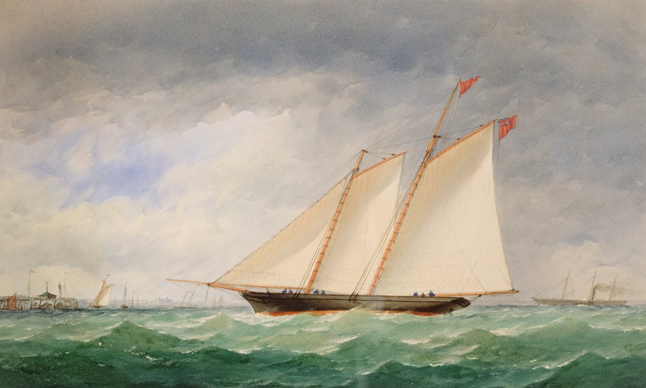 Škunerová jachta u Ryde, Isle of Wight od Charles Taylor