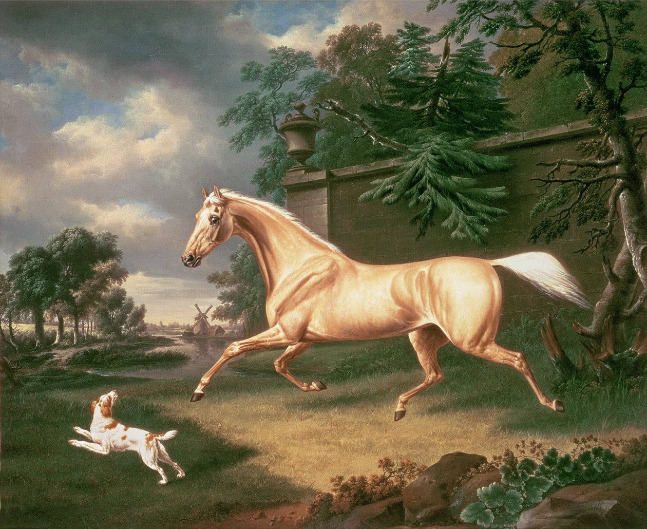 Palomino vyděšené blížící se bouří se španělem, 1814 od Charles Towne