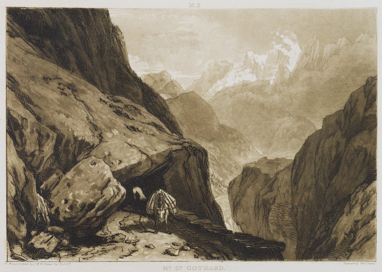 Hora St. Gothard od Charles Yardley Turner