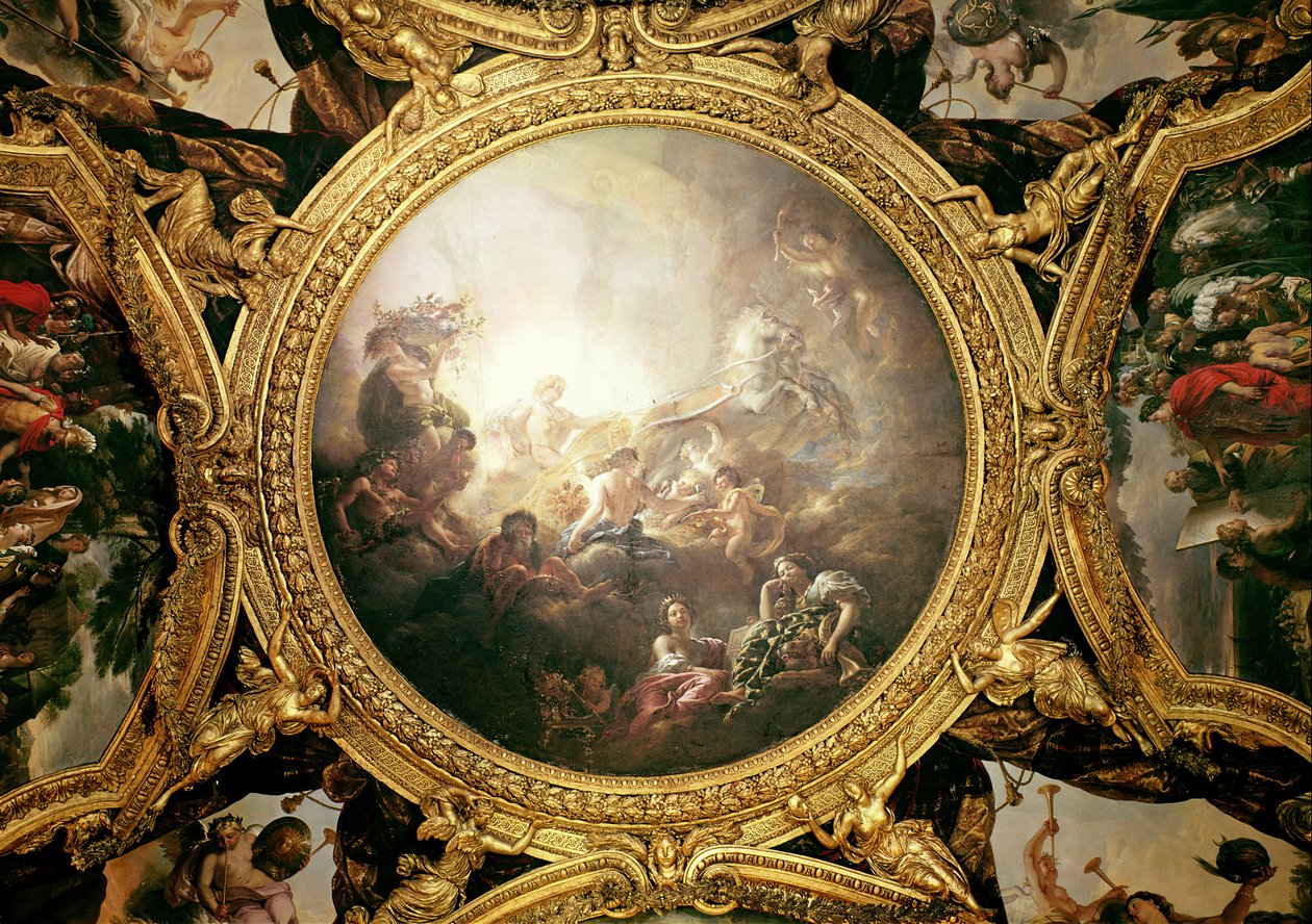 Apollonův vůz, nástropní malba z Apollonova salonu od Charles de la Fosse