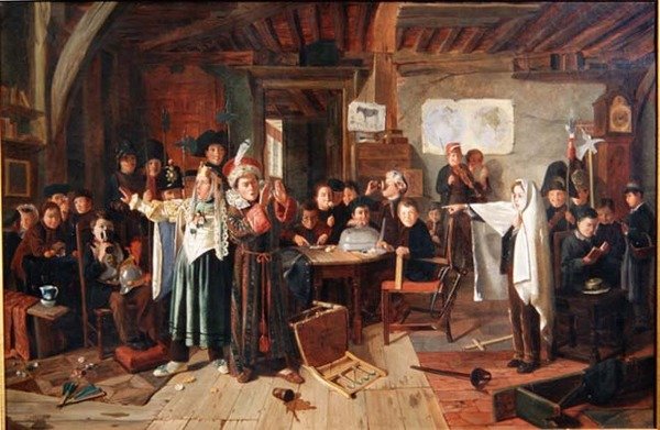 Maškaráda, kolem roku 1855 (olej na plátně) od Charles Hunt