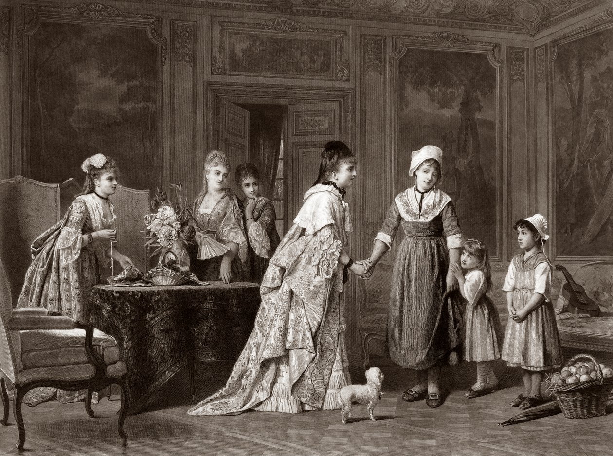 Návštěva hradu od Charles (after) Baugniet