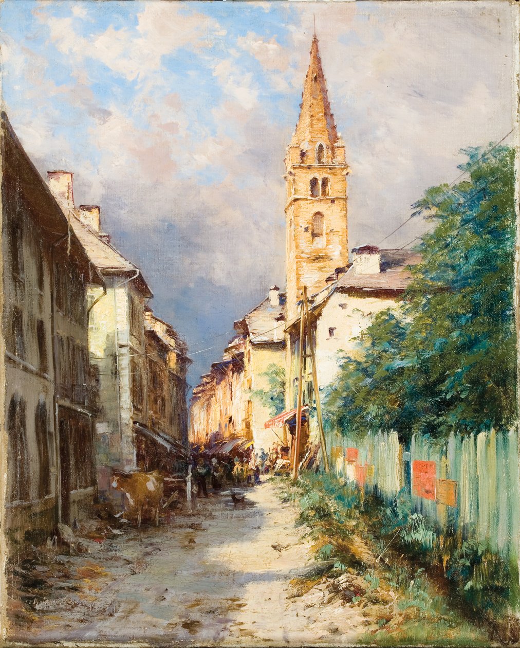 Ulice v Barcelonnette od Charles Alexandre Bertier