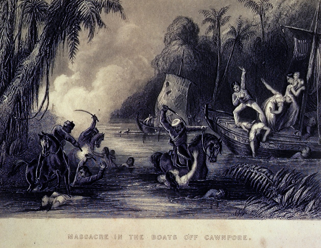 Masakr v Cawnpore od Charles Ball