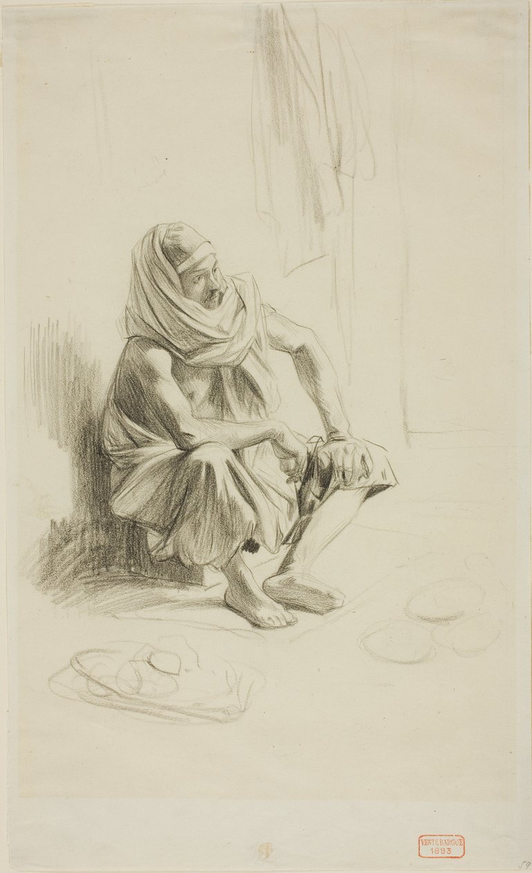 Sedící Arab od Charles Bargue