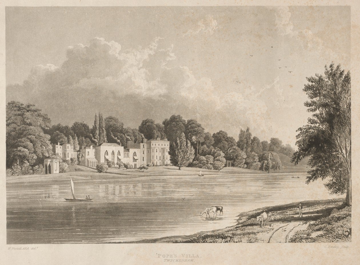 Popes Villa, Twickenham, 1828. od Charles Bentley