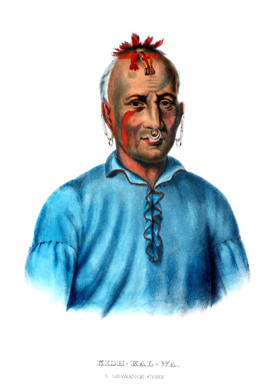 Kishkalwa, náčelník Shawnee od Charles Bird King