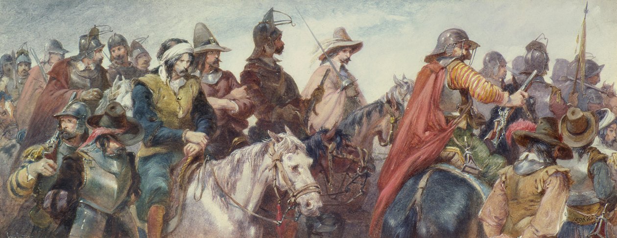 Jízda doprovázející vězně (kresba) od Charles Cattermole