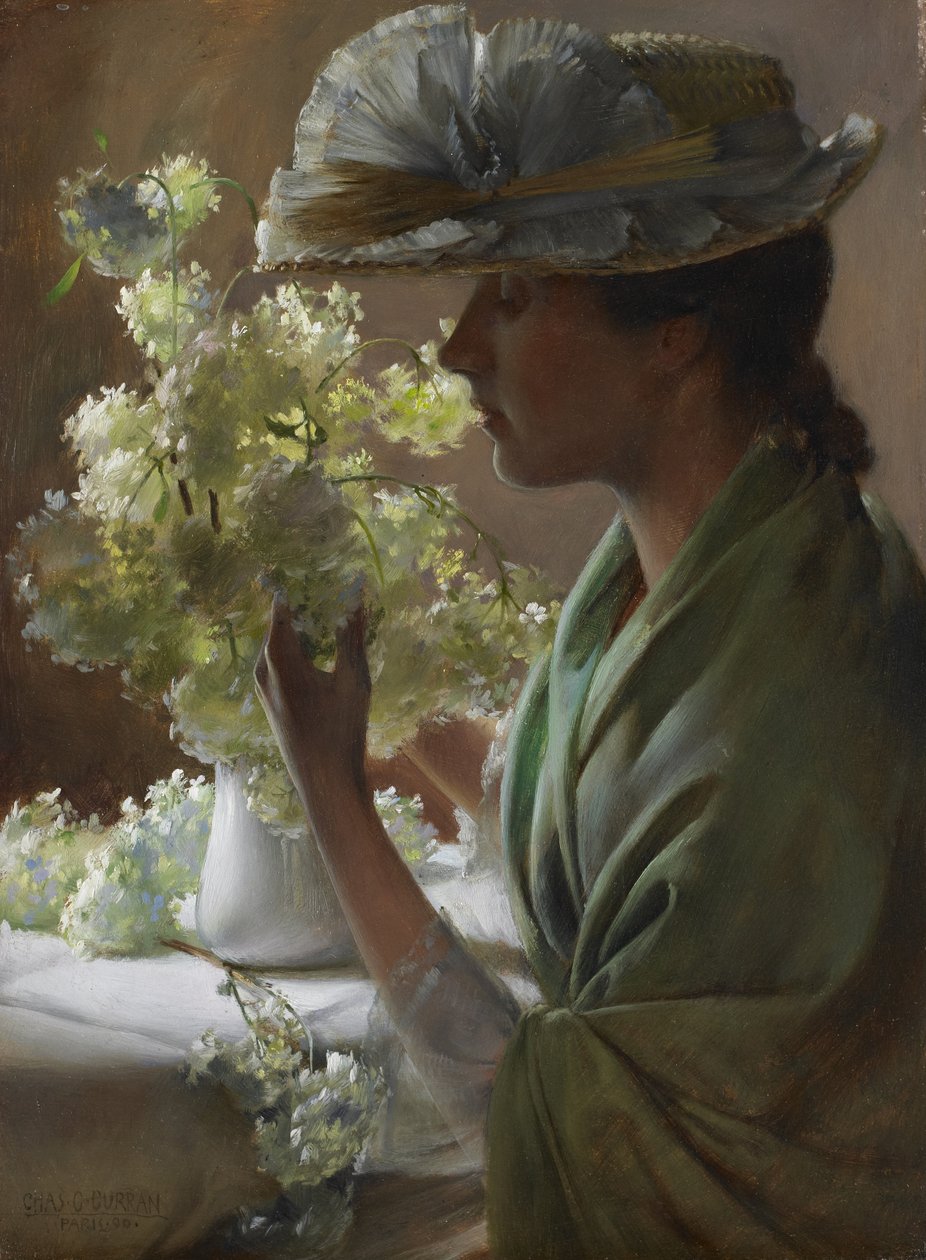 Dáma s kyticí (Sněhové koule) od Charles Courtney Curran