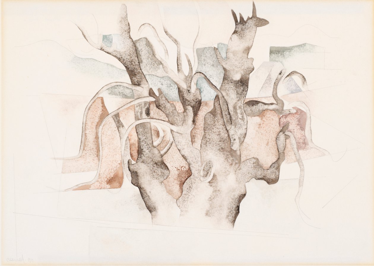 Bermudy - Stromy, 1917 (wc) od Charles Demuth