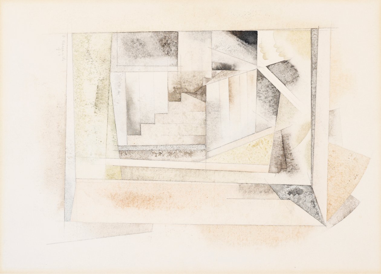 Bermudy, schodiště, 1917 (wc na papíře) od Charles Demuth