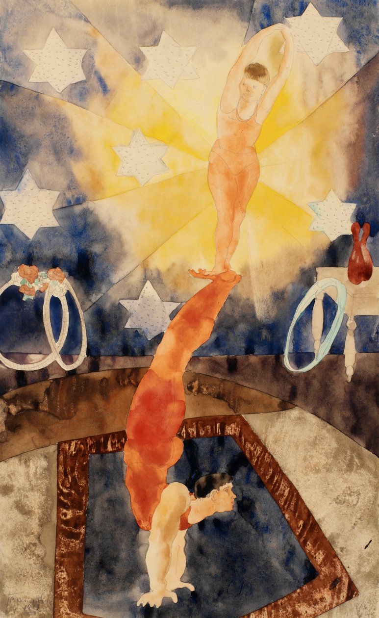 Dva akrobaté v červených punčocháčích od Charles Demuth