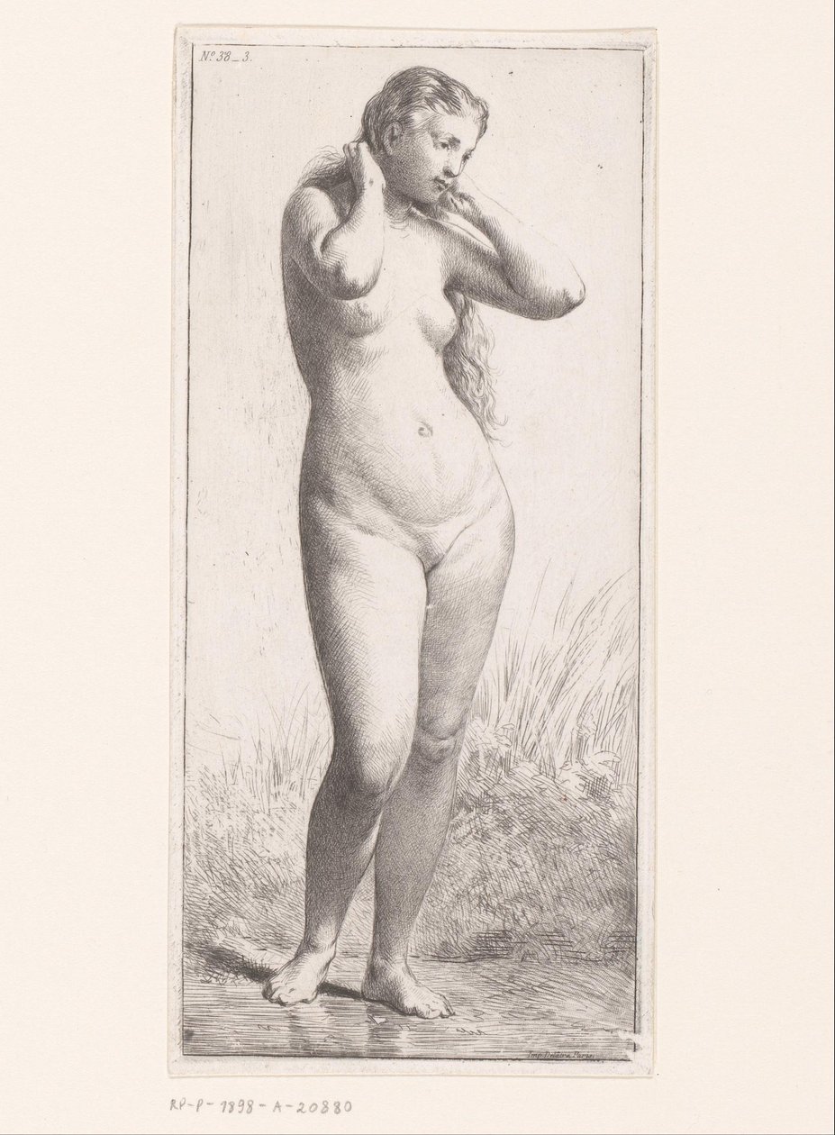 stojící nahá žena od Charles Emile Jacque (attributed to)