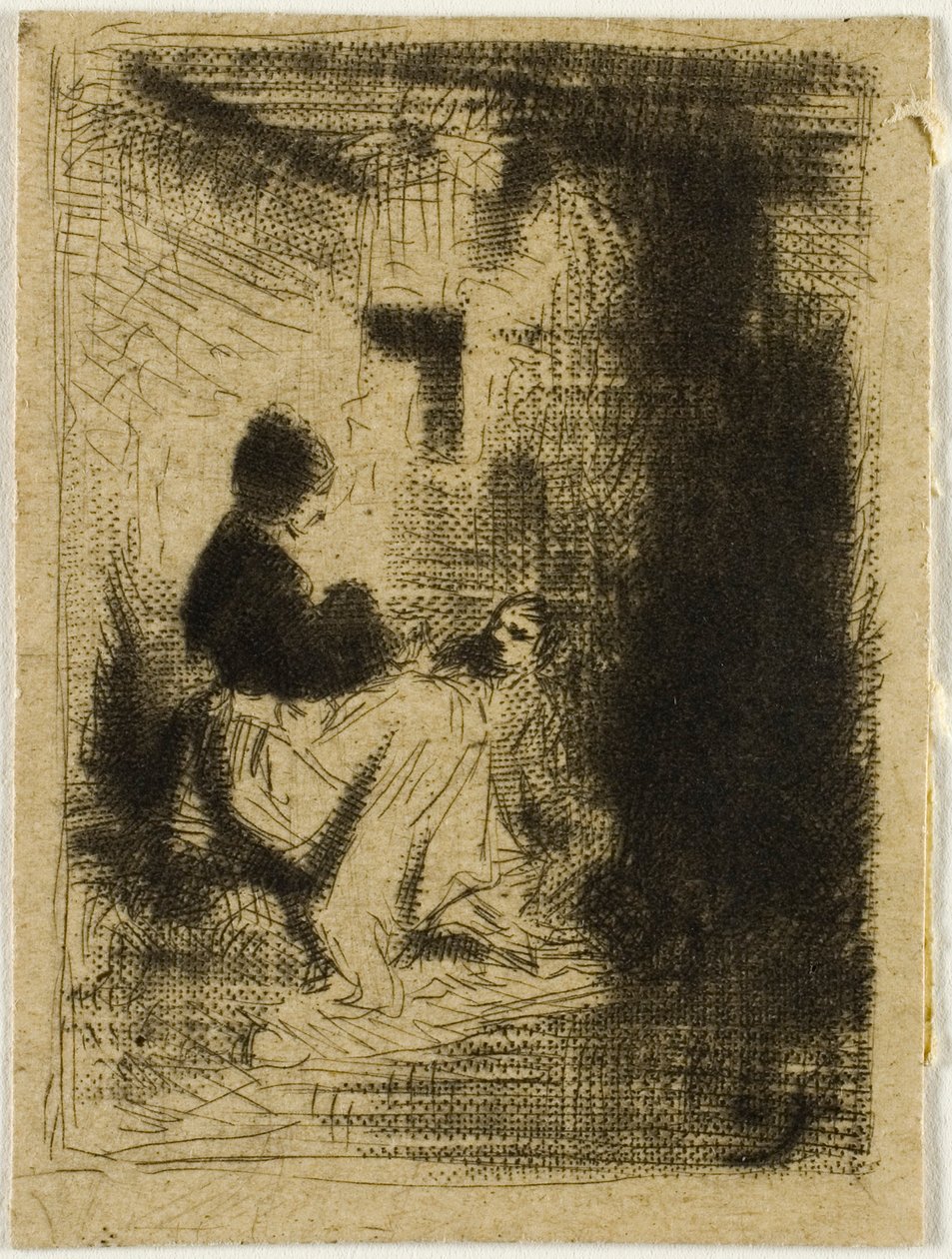 Žena a její dítě od Charles Emile Jacque
