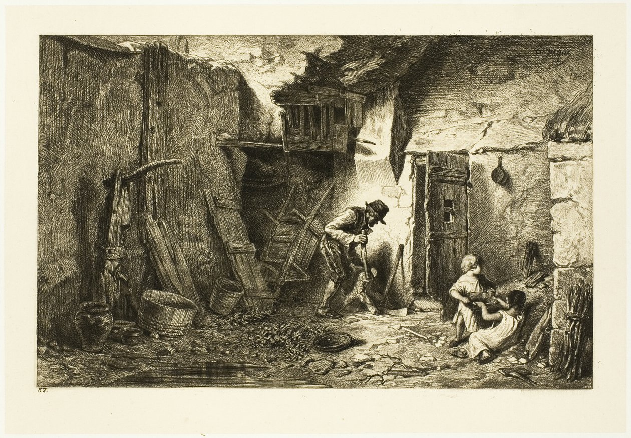 Nádvoří od Charles Emile Jacque