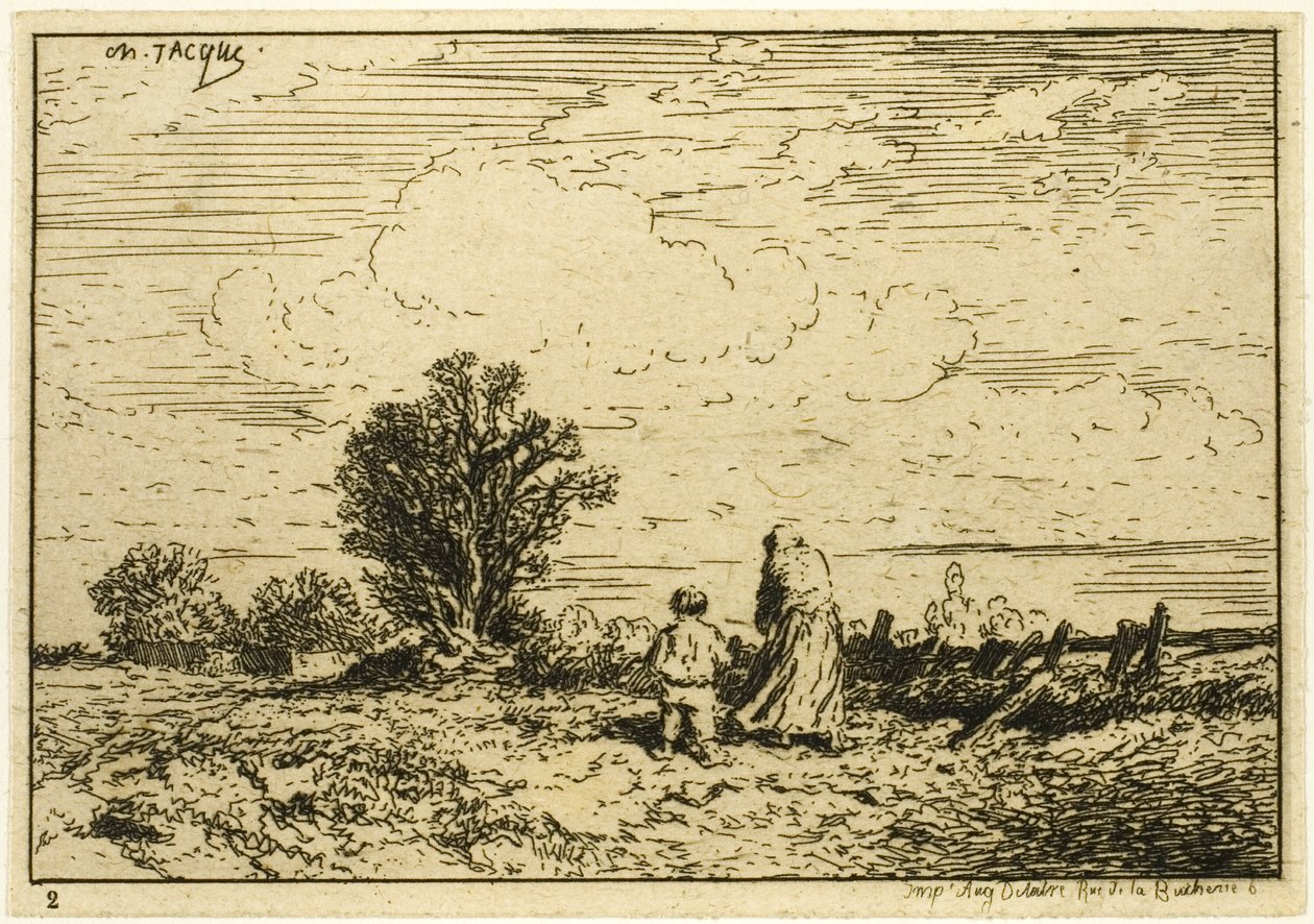 Přechod přes louku od Charles Emile Jacque
