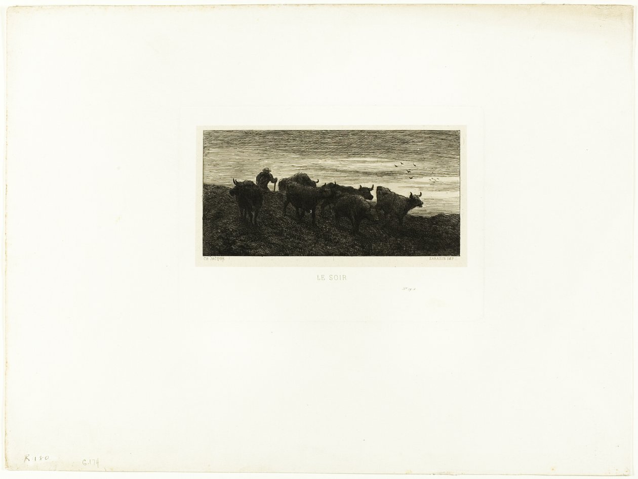 Večer od Charles Emile Jacque
