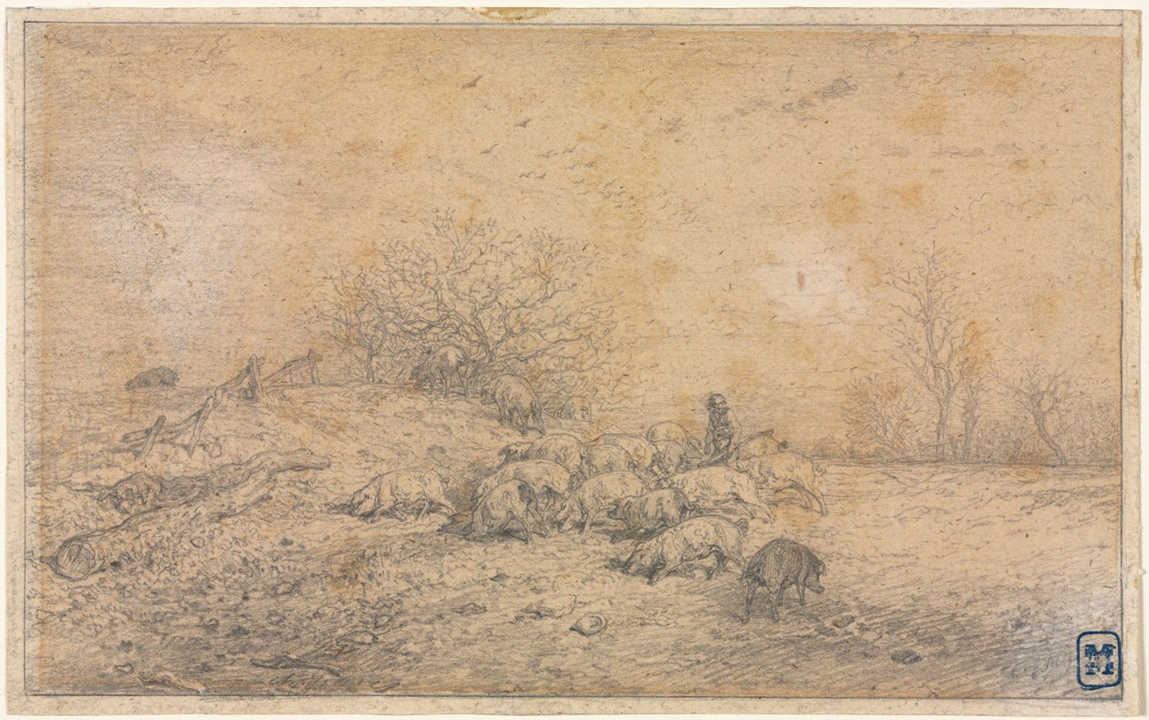 Stádo prasat, c. 1845. od Charles Emile Jacque