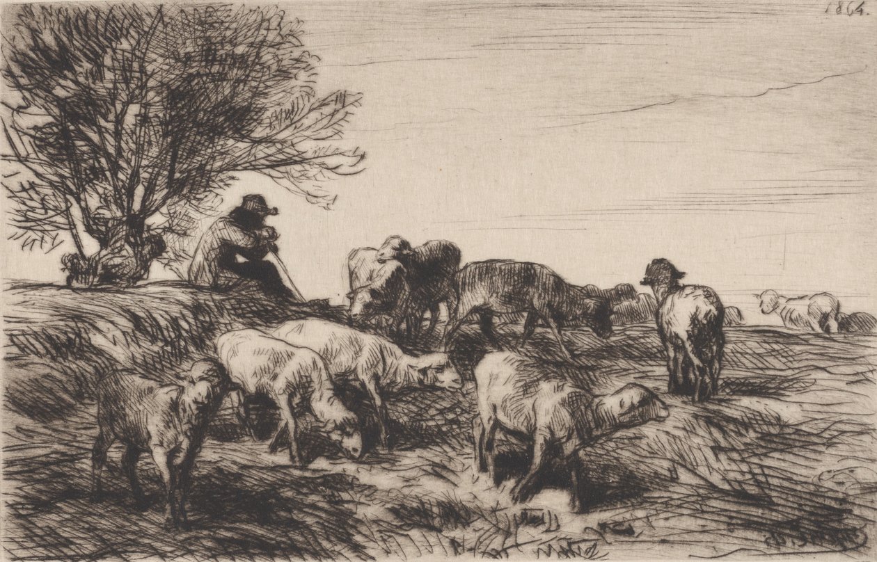 Stádo ovcí, 1864. od Charles Emile Jacque