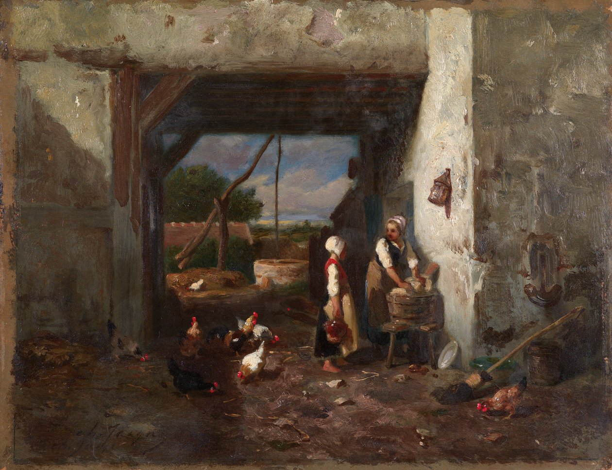 Hühnerhof od Charles Emile Jacque