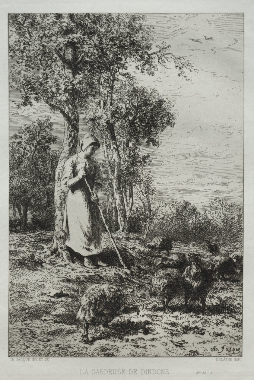 Strážce krůt od Charles Emile Jacque