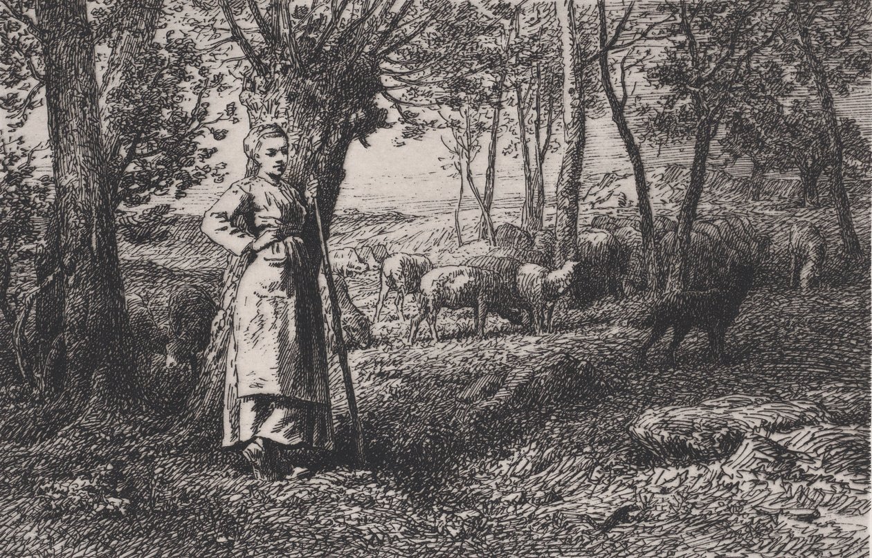 Pastýřka, 1868. od Charles Emile Jacque