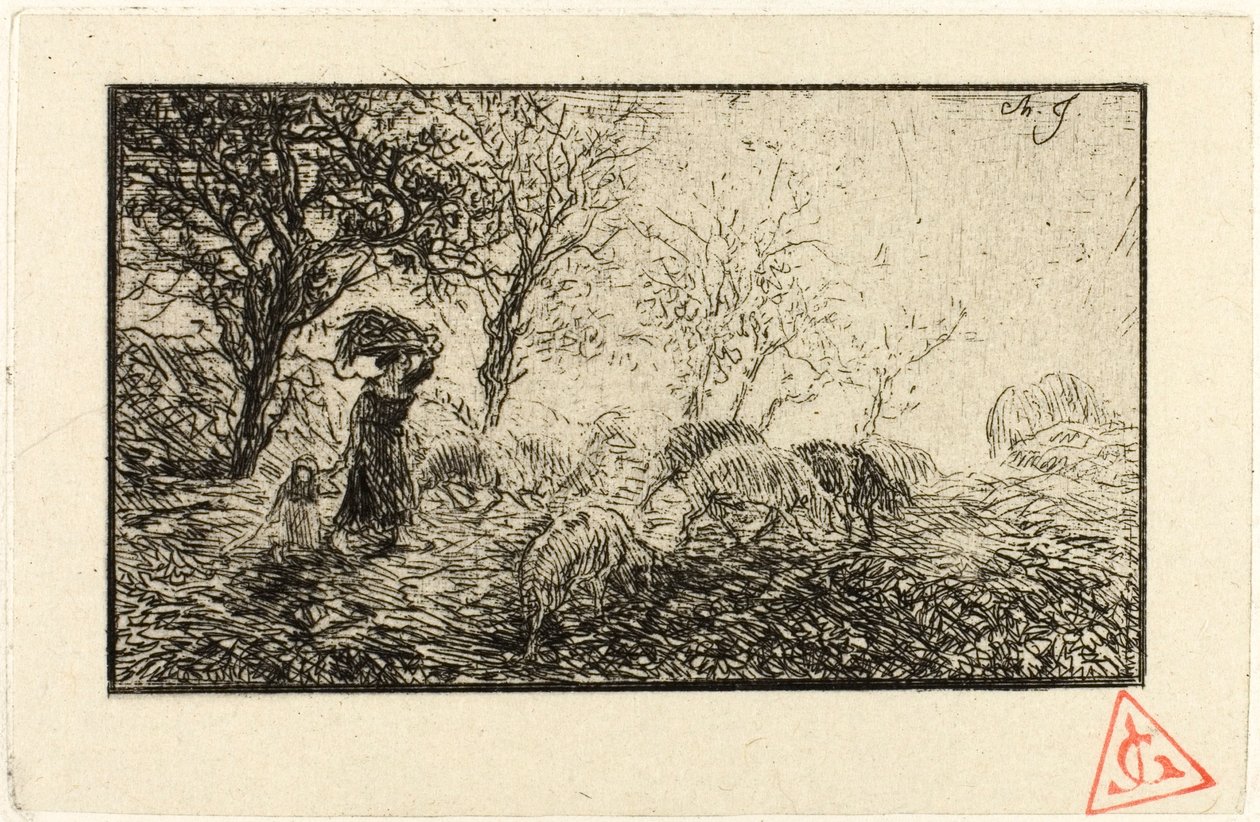 Krajina a zvířata od Charles Emile Jacque