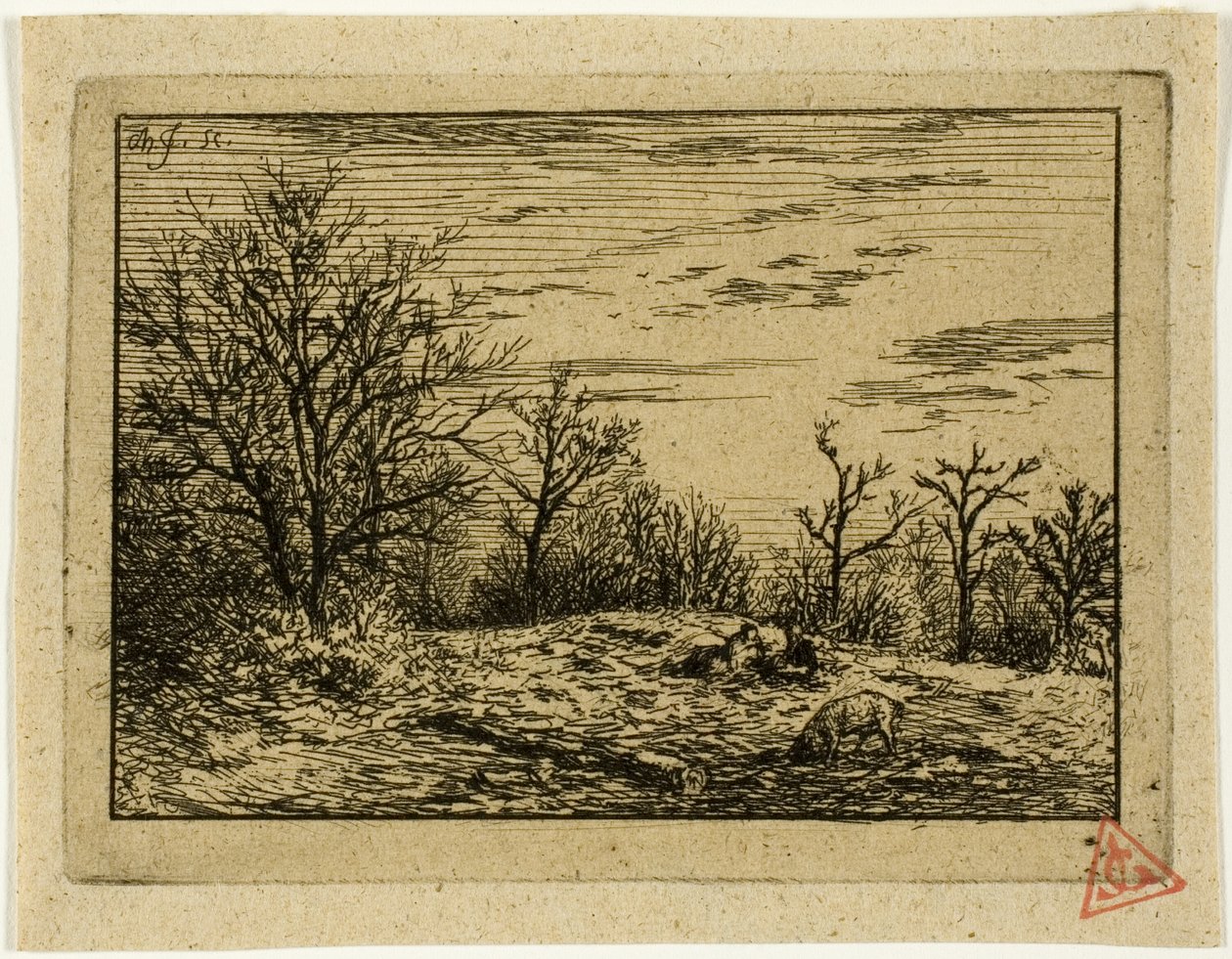 Krajina v zimě od Charles Emile Jacque