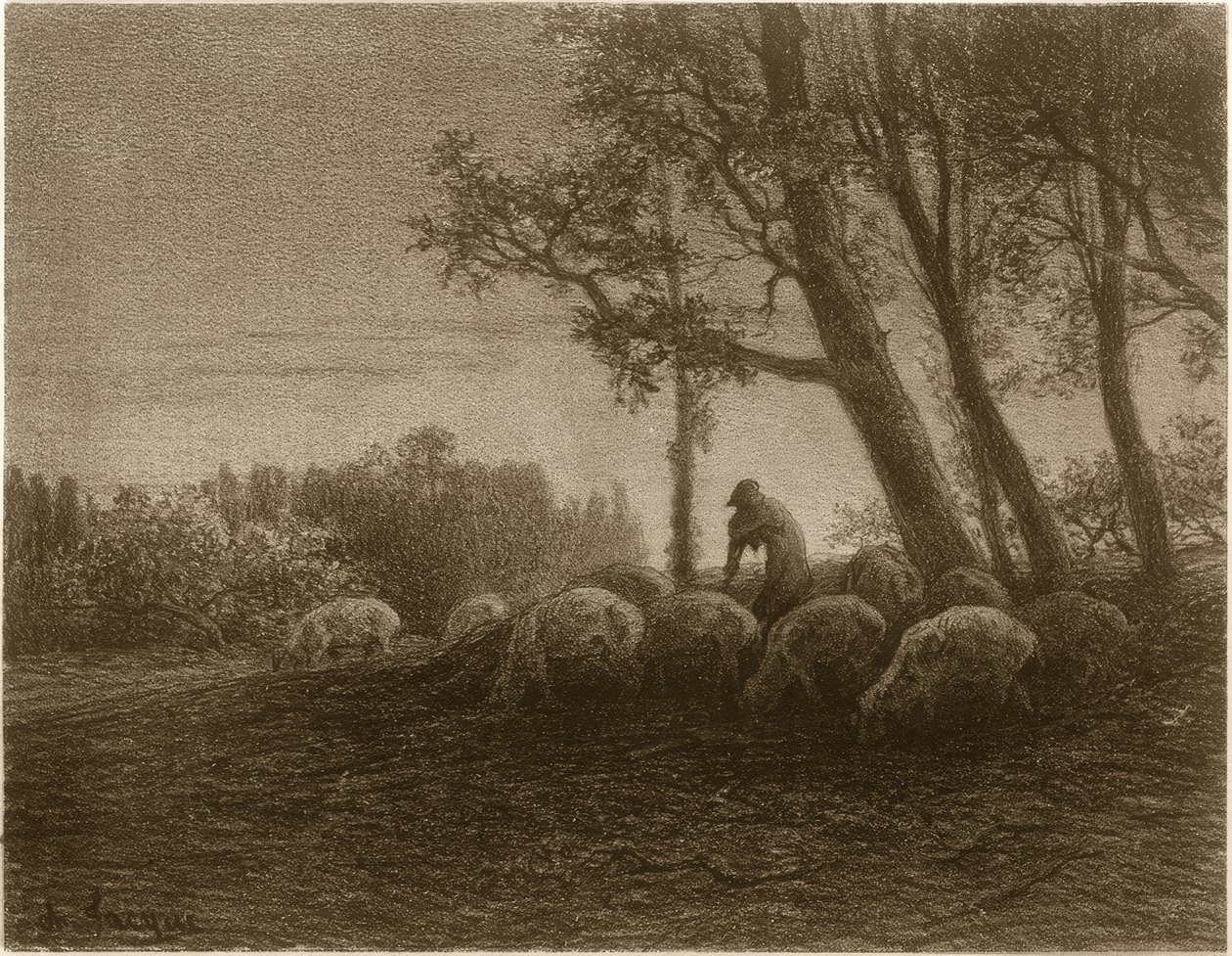 Poetický soumrak od Charles Emile Jacque