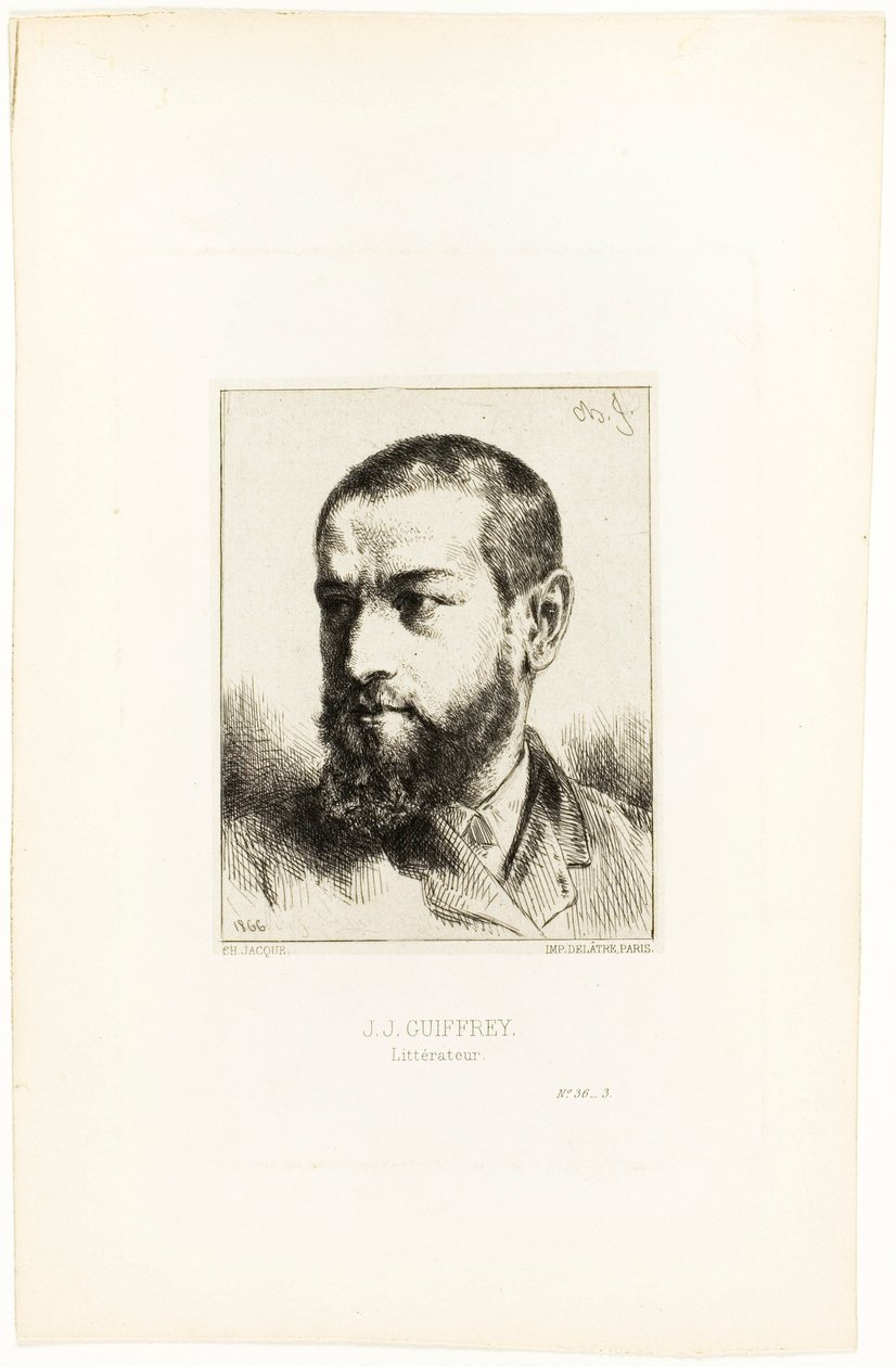 Portrét J.J. Guiffrey od Charles Emile Jacque