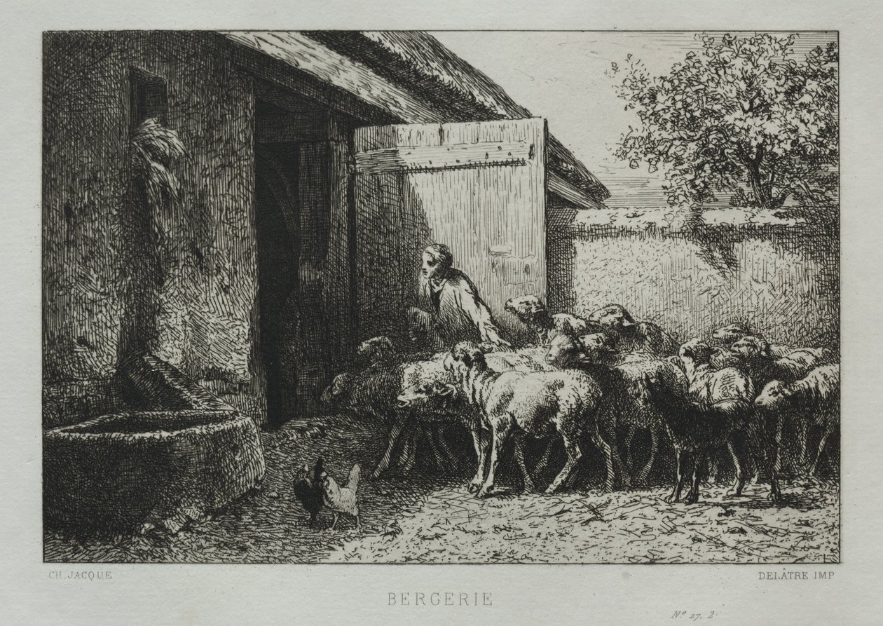 Ovčín od Charles Emile Jacque