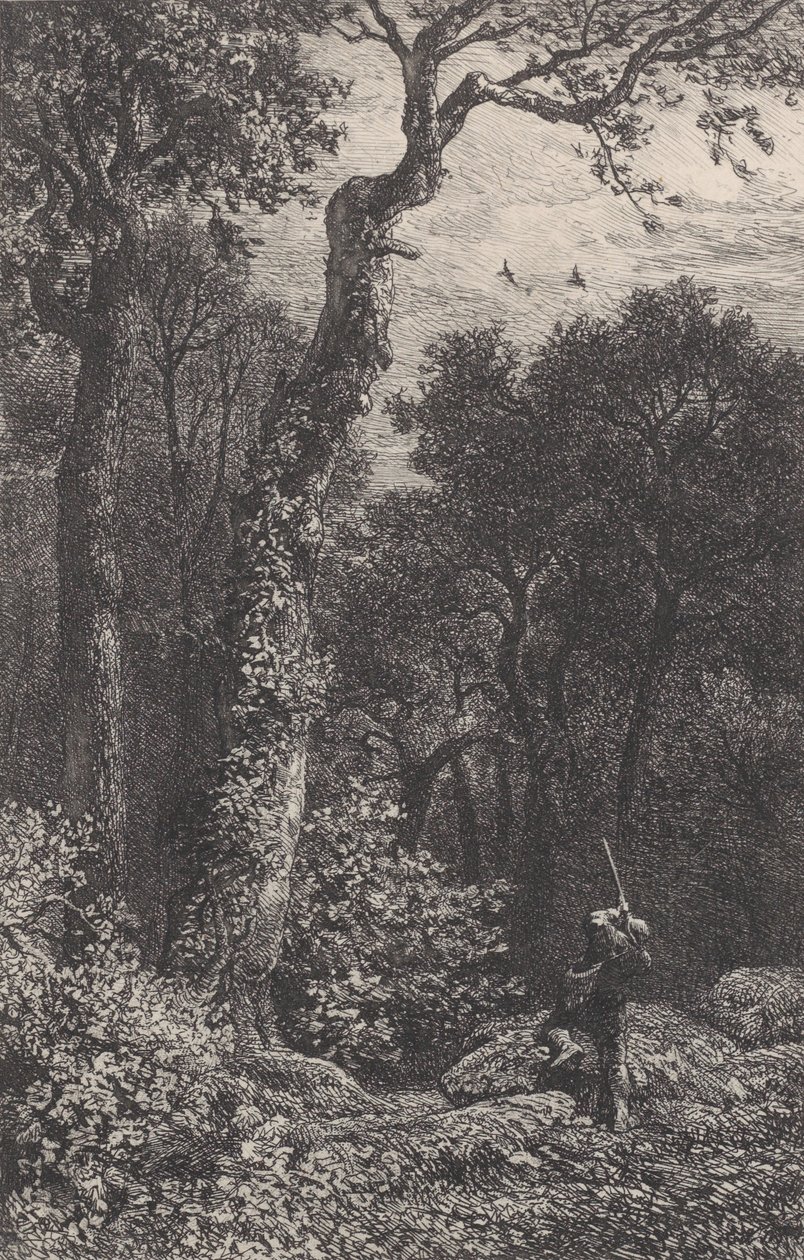 Shooting a Woodcock, 1864. od Charles Emile Jacque