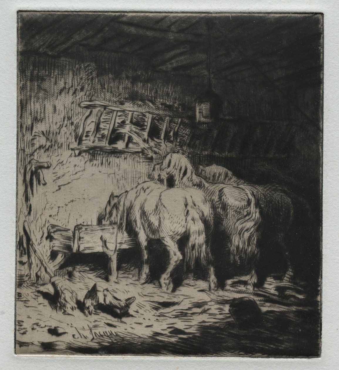 Stáj. od Charles Emile Jacque