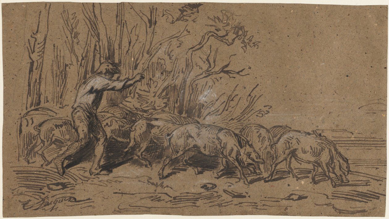 Sběrači lanýžů, c. 1849. od Charles Emile Jacque