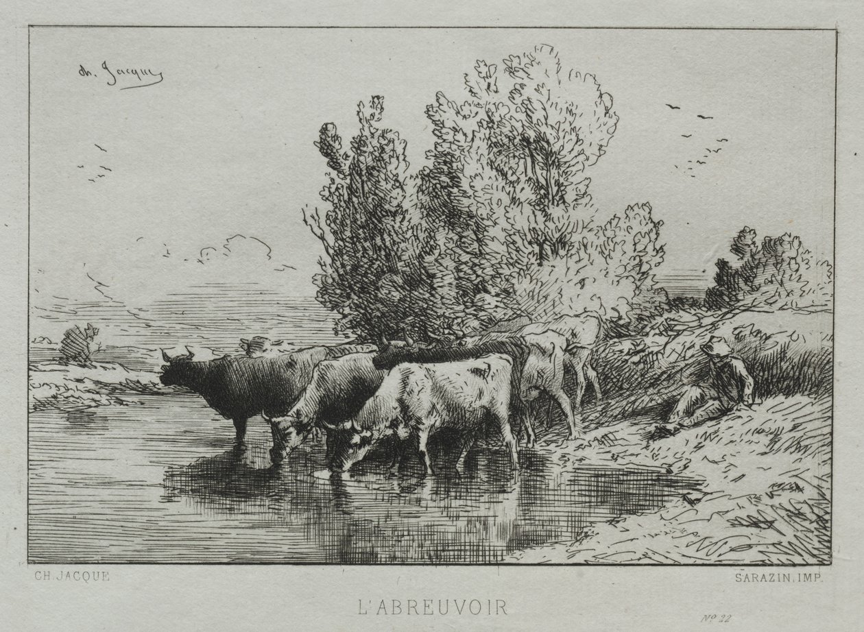 Napajedlo. od Charles Emile Jacque