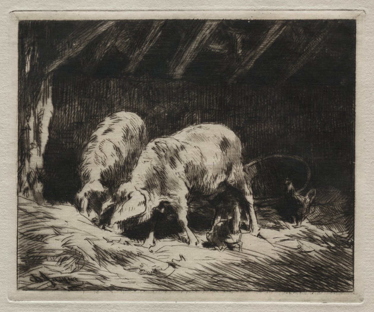 Dvě prasata od Charles Emile Jacque