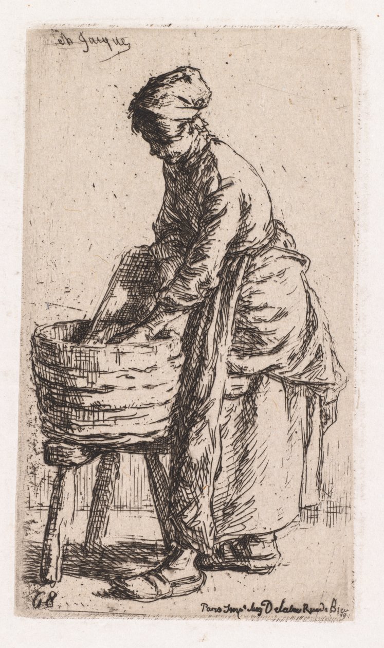 Pračka, 1850. od Charles Emile Jacque