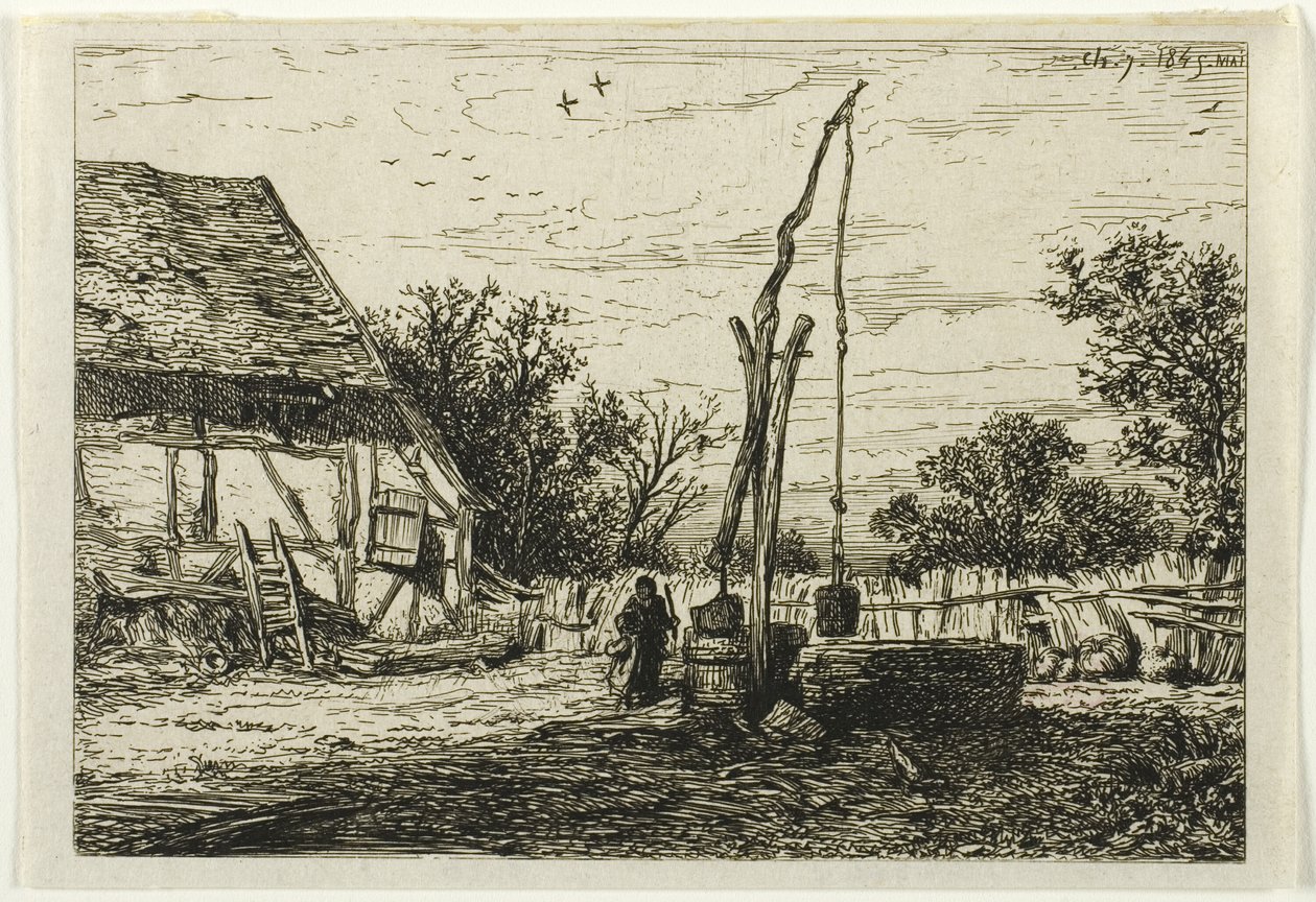 No na farmářském dvoře od Charles Emile Jacque