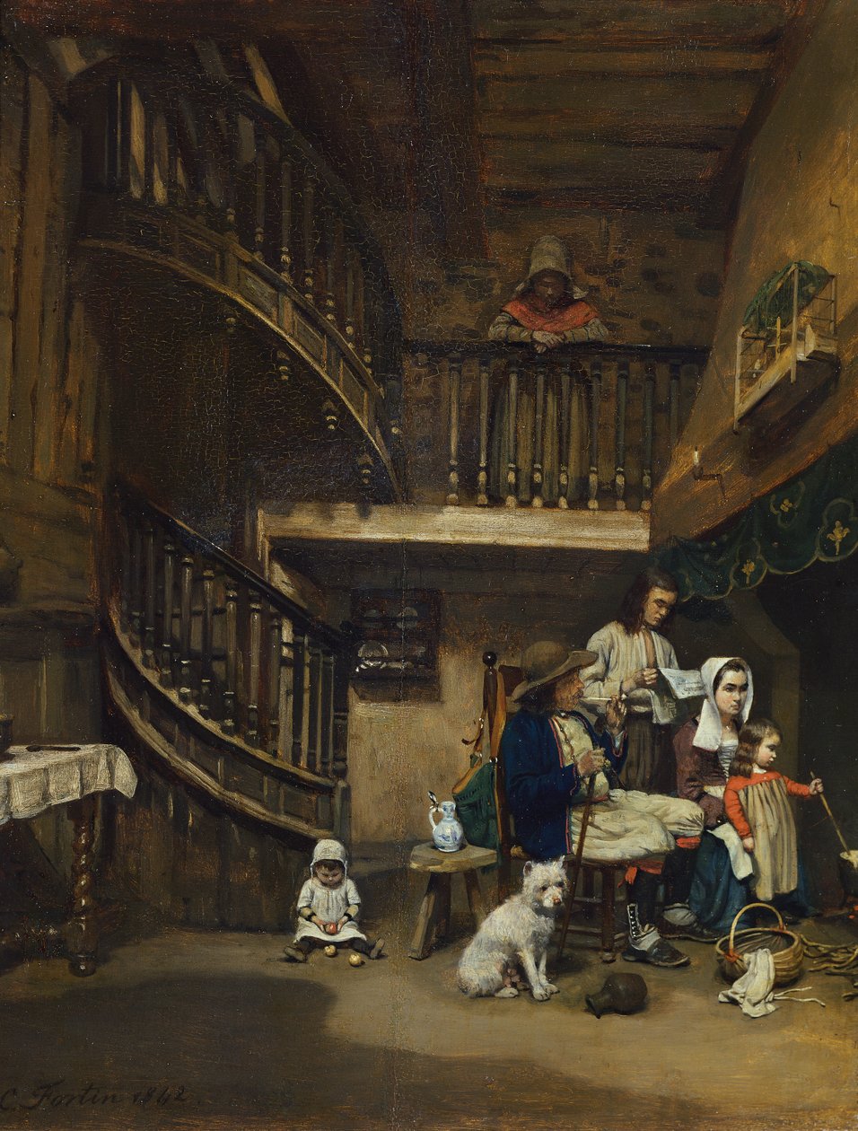 Bretonská rodina, 1842 od Charles Fortin